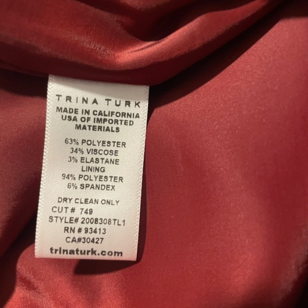 Trina Turk Sz 10‎ Sheath Knee Midi Work Professional Wedding Flattering Classy - Picture 7 of 14